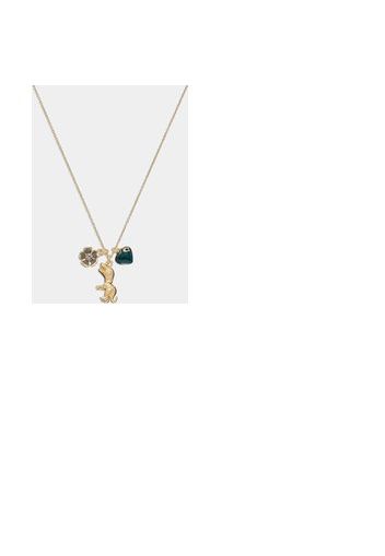 Coach Women's Rexy Heart Charm Pendant Necklace - Gold/Green