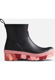 Hunter Women's Play Short Camo Sole Wellies - Black/Red