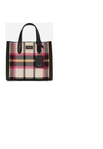 Kate Spade New York Women's Manhattan Museum Plaid Knit Jacquard Small Tote Bag - Black Multi