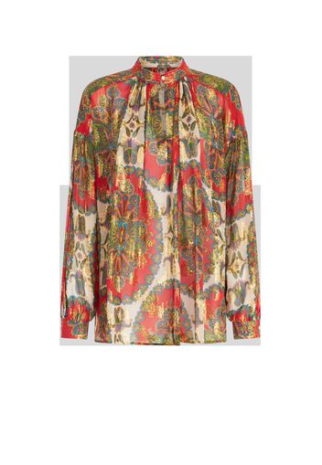 Paisley Print Silk Blouse