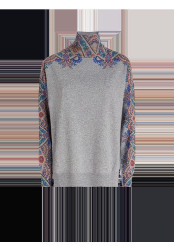 Printed Polo Neck Wool And Cashmere Jumper