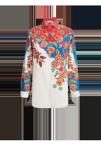 Floral Print Silk Shirt