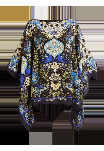 Printed Silk Poncho