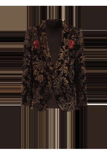 Semi-traditional Jacket Embroidered With Paisley Patterns And Rose