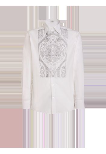 Cotton Shirt With Embroidered Plastron