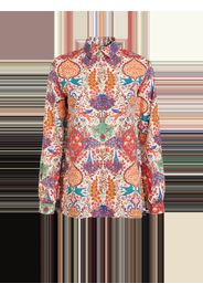 Shirt With Floral Print And Mythological Animals