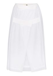 032C plissé pleated wrap skirt - White