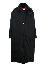 032c padded oversize long coat - Black