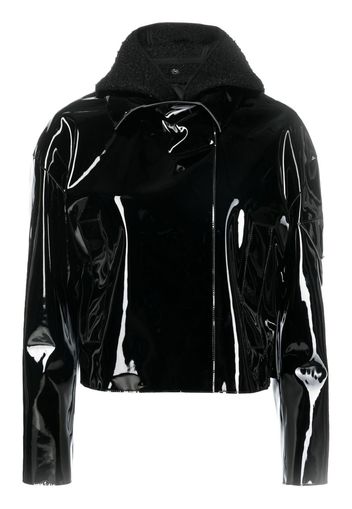 1017 ALYX 9SM high-shine PVC cropped moto jacket - Black