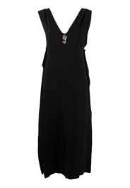 v-neck midi dress