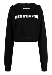 1017 ALYX 9SM logo-print cropped cotton hoodie - Black