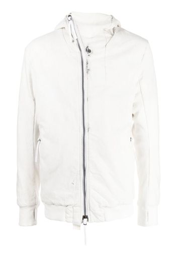 11 By Boris Bidjan Saberi off-centre zip-up hooded jacket - White