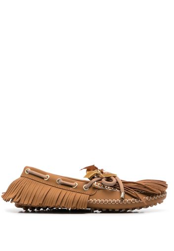 13 09 SR fringed leather loafers - Brown