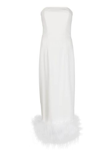 16Arlington Minelli feather-trim midi dress - White