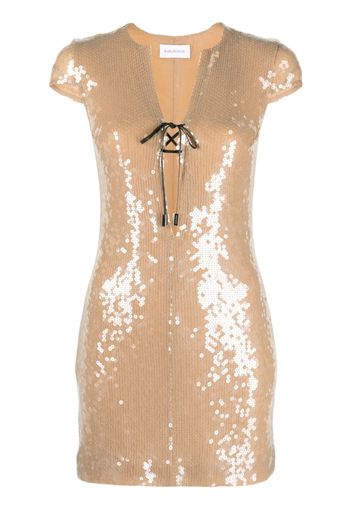 16Arlington sequin-embellished short-sleeve minidress - Neutrals