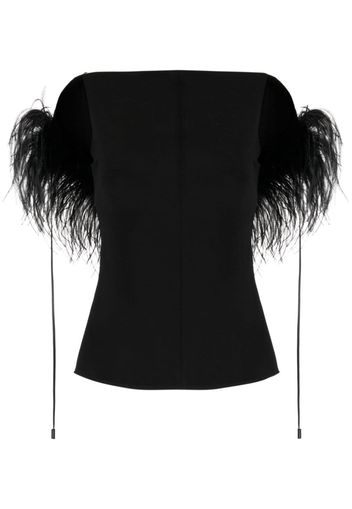 16Arlington Nerine feather-detail top - Black