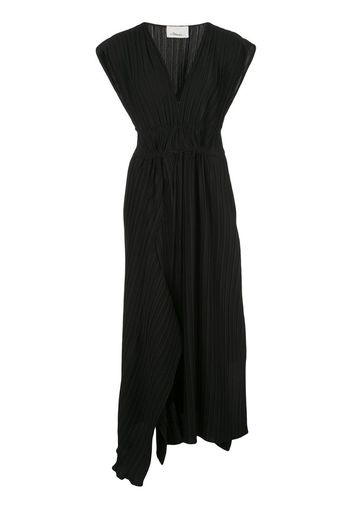 Pleated V-Neck Dress