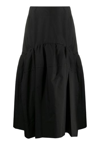 SHIRRED MIDI SKIRT