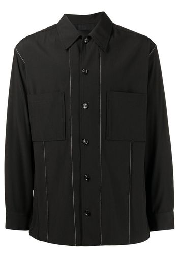 3.1 Phillip Lim CONVERTIBLE COLLAR LONG SLEEVE SHIRT - Black