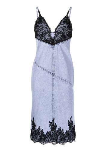 3.1 Phillip Lim floral-lace denim dress - Blue