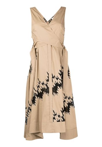 3.1 Phillip Lim graphic-print wrap dress - Brown