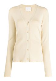 3.1 Phillip Lim metallic-threading lettuce-hem cardigan - Yellow