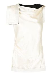 3.1 Phillip Lim asymmetric drape satin top - White