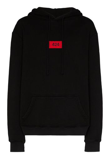 logo appliqué cotton hoodie