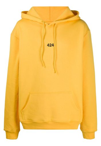 embroidered logo hooded sweatshirt