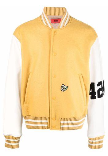 424 logo-detail bomber jacket - Yellow