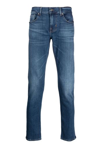 7 For All Mankind logo-patch tapered jeans - Blue