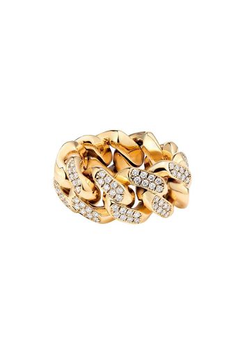 Yellow gold diamond Cuban ring