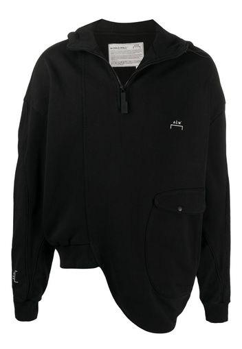 asymmetric logo printed hoodie