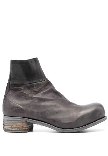 A Diciannoveventitre rear-zip leather ankle boots - Grey