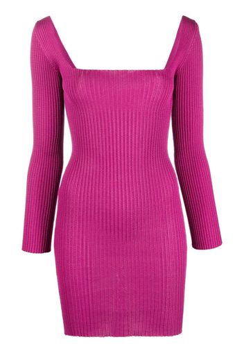 A. ROEGE HOVE square-neck ribbed-knit mini dress - Pink