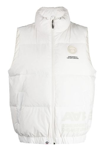 AAPE BY *A BATHING APE® logo-patch puffer gilet - White