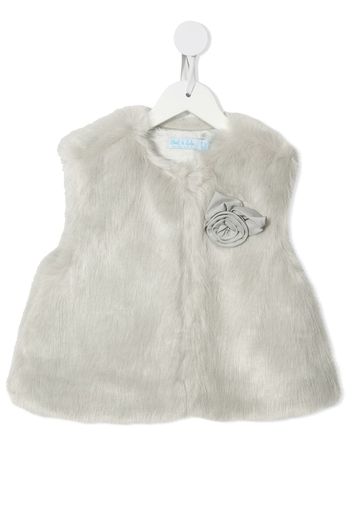 Abel & Lula faux fur gilet - White