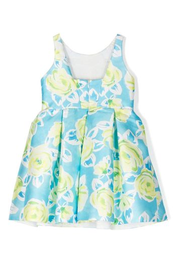 Abel & Lula floral-print pleated dress - Blue