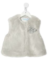 Abel & Lula faux fur gilet - White