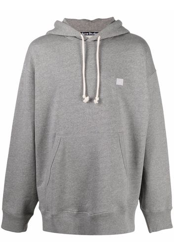 Acne Studios face patch oversized hoodie - Grey