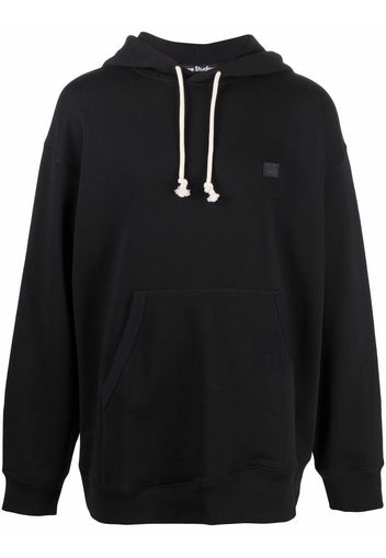 Acne Studios face patch oversized hoodie - Black