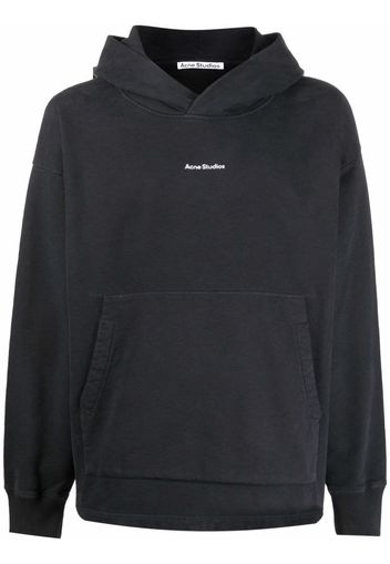 Acne Studios logo-print oversized hoodie - Black