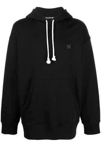 Acne Studios logo-patch cotton hoodie - Black