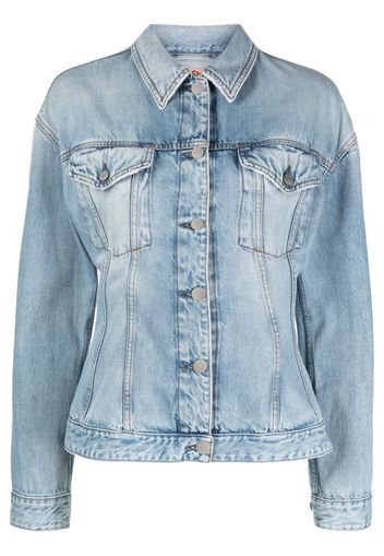 Acne Studios hourglass-silhouette cotton denim jacket - Blue