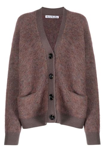 Acne Studios V-neck felted wool cardigan - Brown