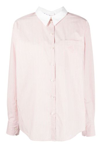 Acne Studios logo-embroidered cotton shirt - Pink