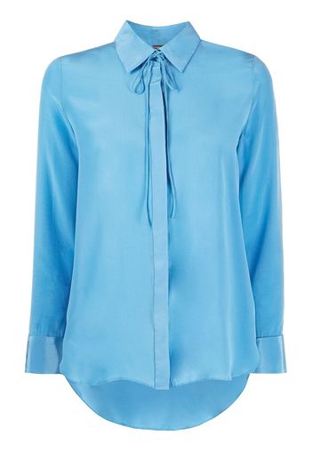 Adam Lippes thin bow long-sleeve shirt - Blue