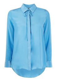 Adam Lippes thin bow long-sleeve shirt - Blue