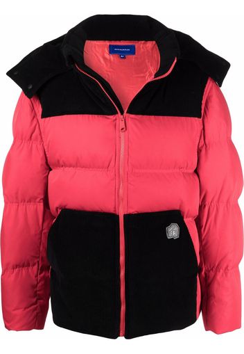 Ader Error colour-block panelled padded jacket - Red