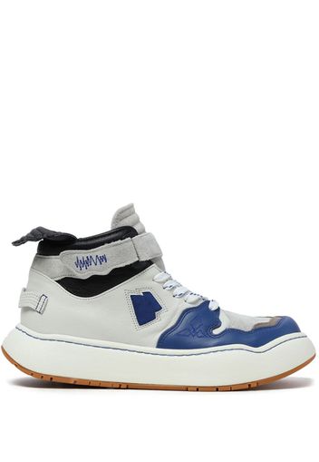 Ader Error panelled touch-strap high-top sneakers - Blue